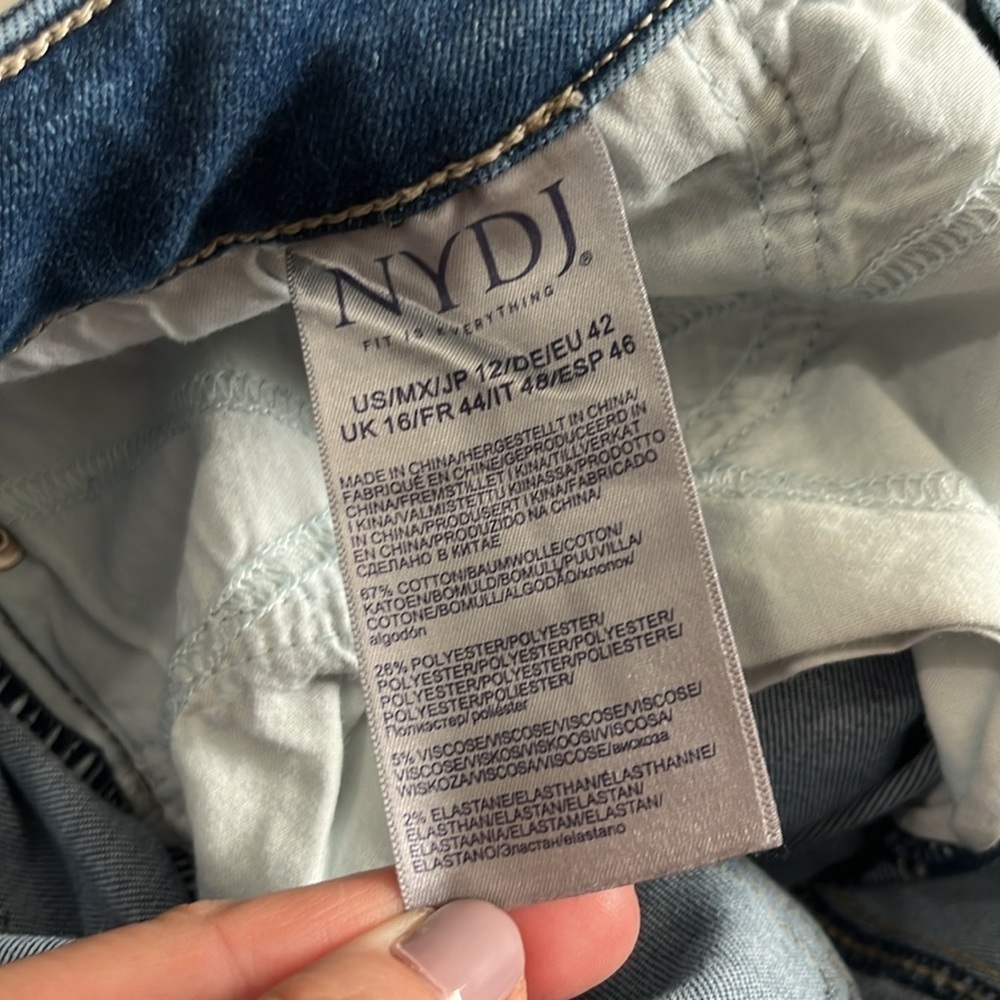 NYDJ Bleach Spattered Crop Jeans Size 12 - Picture 8 of 12